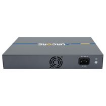 Management interface and ports of the Aurcore AES2001P switch for secure networks. - Back