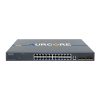 Aurcore AES4001 switch front panel with 24 GE RJ45 ports and 4 SFP+ uplinks.